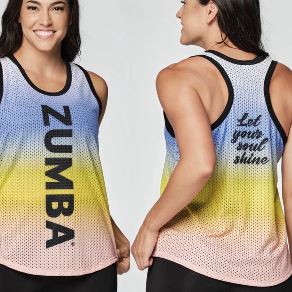 Zumba Fitness Vibrant Gradient Tank Top NWOT
